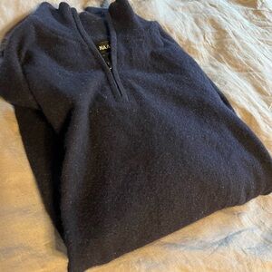 NWOT NAADAM Men's Navy Cashmere Half-Zip Sweater - large